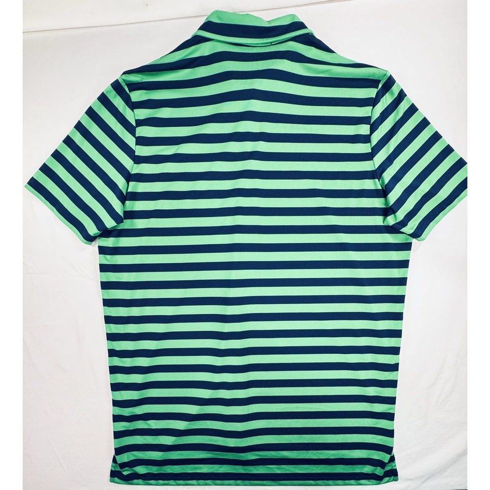 RLX Ralph Lauren Men's Polo Shirt L Green/Blue Striped Short Sleeve Collared - Picture 6 of 9